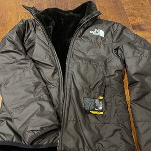 Black north face furry lining / reversible
